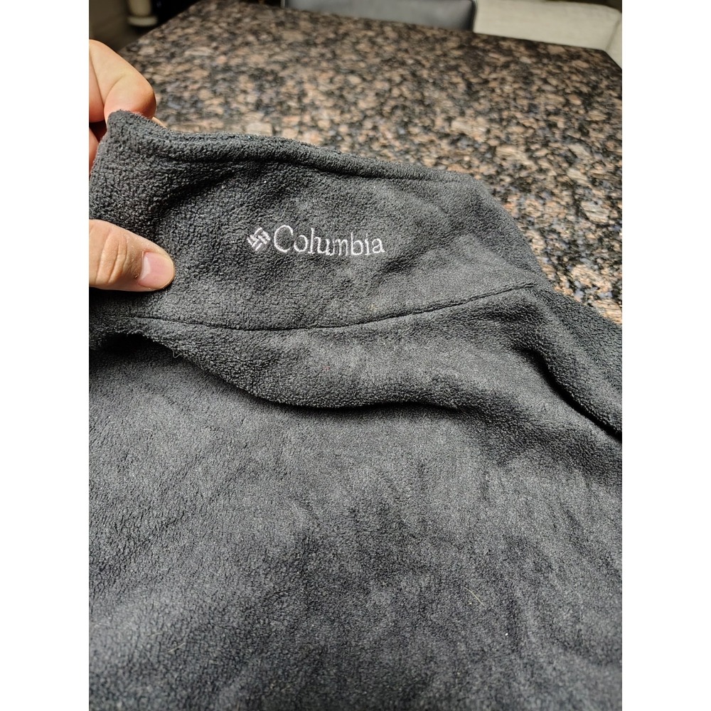 Columbia Mens Vest Medium Grey Pockets Full Zip High Neck Fleece Logo Woman's M - Picture 7 of 7